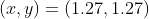(x,y)=(1.27,1.27)