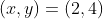 (x,y)=(2,4)