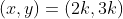 (x,y)=(2k,3k)