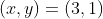 (x,y)=(3,1)