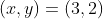 (x,y)=(3,2)