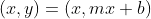 (x,y)=(x,mx+b)