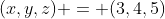 (x,y,z) = (3,4,5)