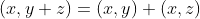(x,y+z)=(x,y)+(x,z)