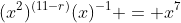 (x^2)^{(11-r)}(x)^{-1} = x^7