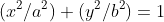 (x^2/a^2)+(y^2/b^2)=1