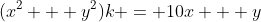 (x^2 + y^2)k = 10x + y