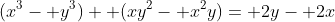 (x^3- y^3)+ (xy^2- x^2y)= 2y- 2x