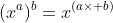 (x^a)^b=x^{(a\times b)}