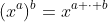 (x^a)^b=x^{a \cdot b}