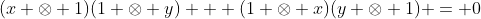 (x \otimes 1)(1 \otimes y) + (1 \otimes x)(y \otimes 1) = 0