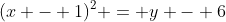 (x - 1)^2 = y - 6