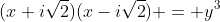(x+i\sqrt{2})(x-i\sqrt{2}) = y^3