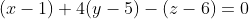 (x-1)+4(y-5)-(z-6)=0