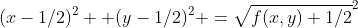 (x-1/2)^2 +(y-1/2)^2 =\sqrt{f(x,y)+1/2}^2