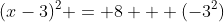 (x-3)^2 = 8 + (-3^2)