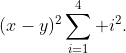 (x-y)^2\sum_{i=1}^4 i^2.