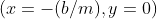 (x=-(b/m),y=0)