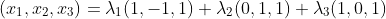 (x_1,x_2,x_3)=\lambda_1(1,-1,1)+\lambda_2(0,1,1)+\lambda_3(1,0,1)