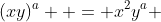 (xy)^a  = x^2y^a 