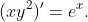 (xy^{2})'=e^{x}.
