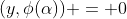 (y,\phi(\alpha)) = 0