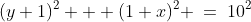 (y+1)^2 + (1+x)^2 \:=\:10^2