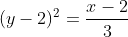 (y-2)^2=\frac{x-2}{3}