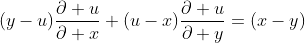 (y-u)\frac{\partial u}{\partial x}+(u-x)\frac{\partial u}{\partial y}=(x-y)