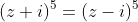 (z+i)^5=(z-i)^5
