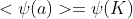 <\psi(a)>=\psi(K)