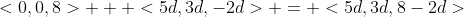 <0,0,8> + <5d,3d,-2d> = <5d,3d,8-2d>
