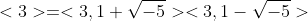 <3>=<3,1+\sqrt{-5}><3,1-\sqrt{-5}>