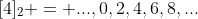 [4]_{2} = {...,0,2,4,6,8,...}
