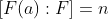 [F(a):F]=n