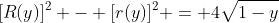 [R(y)]^2 - [r(y)]^2 = 4\sqrt{1-y}
