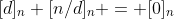 [d]_n [n/d]_n = [0]_n
