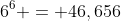 \,6^6 = 46,656
