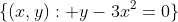 \{(x,y): y-3x^2=0\}