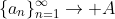 \{a_n\}_{n=1}^{\infty}\to A