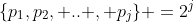 \{p_1,p_2, .. , p_j\} =2^j
