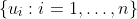 \{u_i:i=1,\ldots,n\}