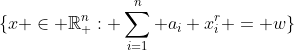 \{x \in \mathbb{R}_+^n: \sum_{i=1}^n a_i x_i^r = w\}
