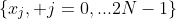 \{x_j, j=0,...2N-1\}