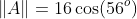 \|A\|=16\cos(56^o)