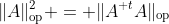 \|A\|_{\text{op}}^2 = \|A^{\textsc t}A\|_{\text{op}}