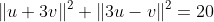 \|u+3v\|^2+\|3u-v\|^2=20
