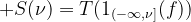 S(\nu)=T(1_{(-\infty,\nu]}(f))