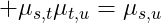 \mu_{s,t}\mu_{t,u}=\mu_{s,u}