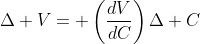 \Delta V= \left(\frac{dV}{dC}\right)\Delta C